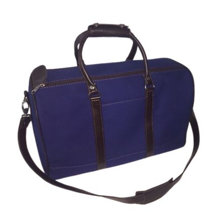 Bolso De Cuero Y Lona