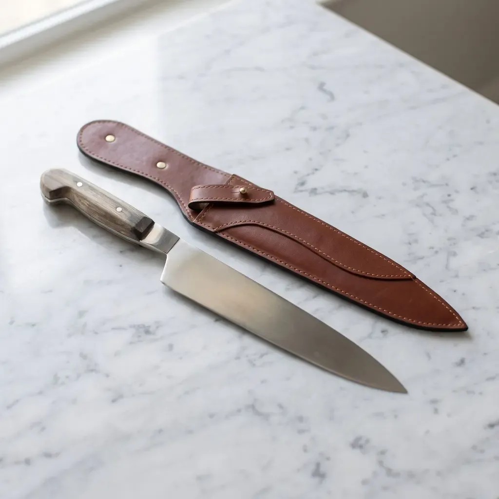 Cuchillo Xg Con Aplique En Vaina De Cuero - foto principal