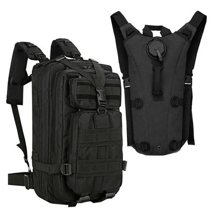 Kit Mochila Táctica Militar 45L + Mochila Camel Back 2.5L
