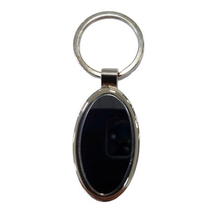 Llavero Laqueado Negro Oval