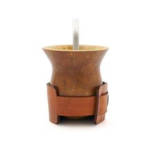 Mate Alazan ( calabaza + cinturon de cuero) - foto 2