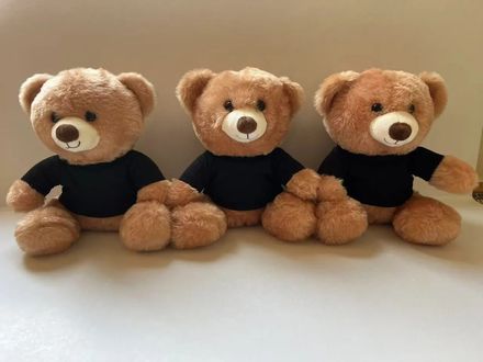 Osito de Peluche Grande Marrón con Camiseta Negra