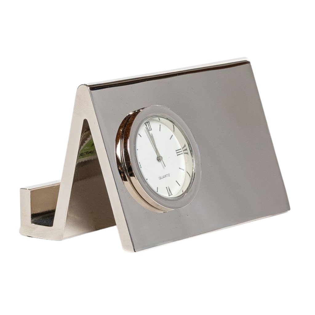 Reloj de Escritorio metálico Porta Tarjetas - foto principal
