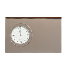 Reloj de Escritorio metálico Porta Tarjetas - foto 2