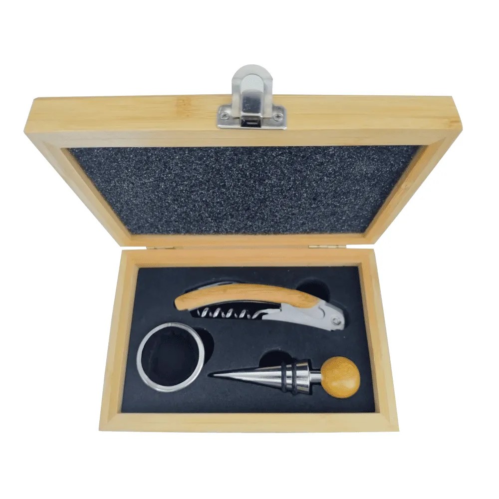 Set de vino de dos piezas en caja de madera. (LS-4277) - foto principal