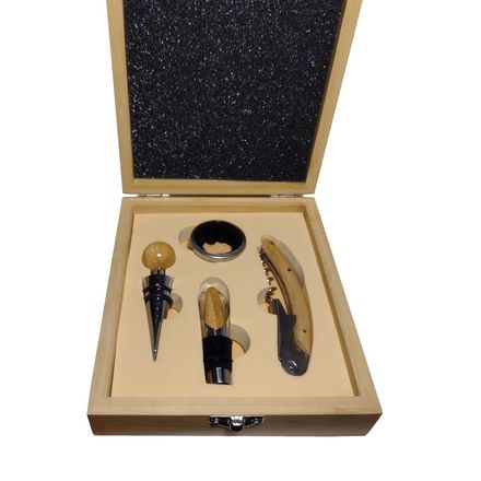Set de vino en caja de madera de bamboo (HL6713)