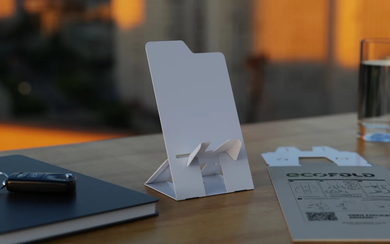 Soporte Celular EcoFold Acero - foto principal