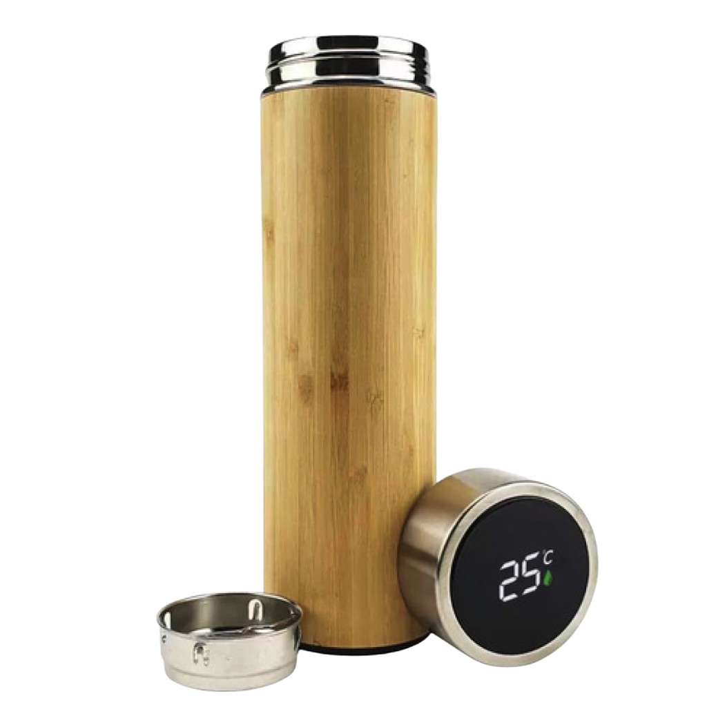 Termo con Sensor de Temperatura 500 Ml Símil Madera 2059 - foto principal