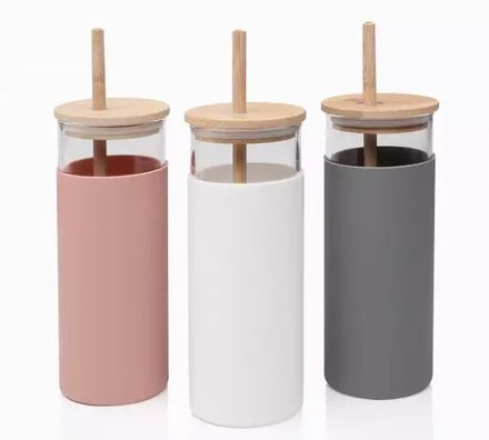 Vaso con tapa y sorbete bamboo OCEAN B52